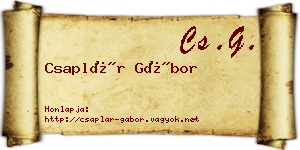 Csaplár Gábor névjegykártya
